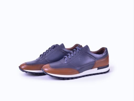 Réf : 0986 EN CUIR GRIS-TABAC – Image 2