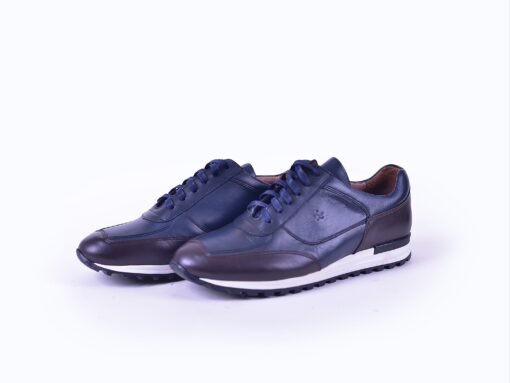 Réf : 0986 EN CUIR BLEU-MARRON – Image 3