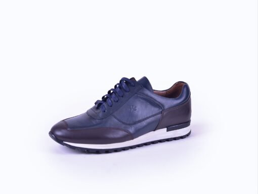 Réf : 0986 EN CUIR BLEU-MARRON
